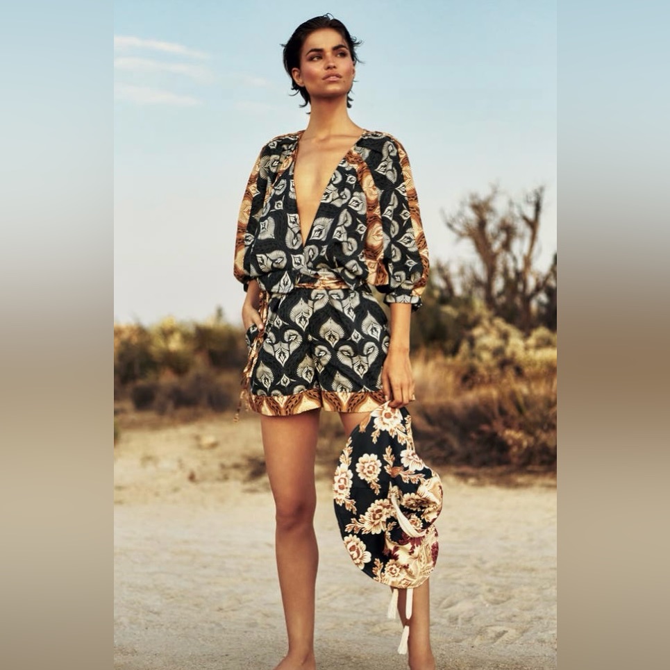 Agua Bendita Linnea Cover-Up Wrap Romper Size M